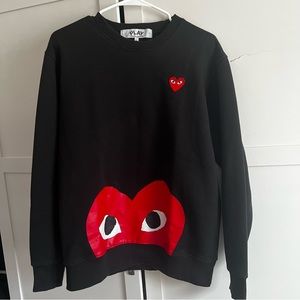 commes de garcon black crewneck sweatshirt